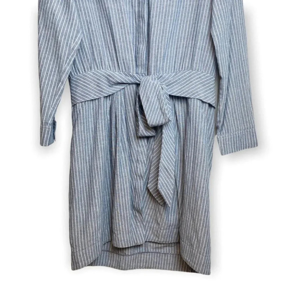 Heartloom Blue &  White Pinstripe Dress Front Waist Tie - Picture 3 of 9